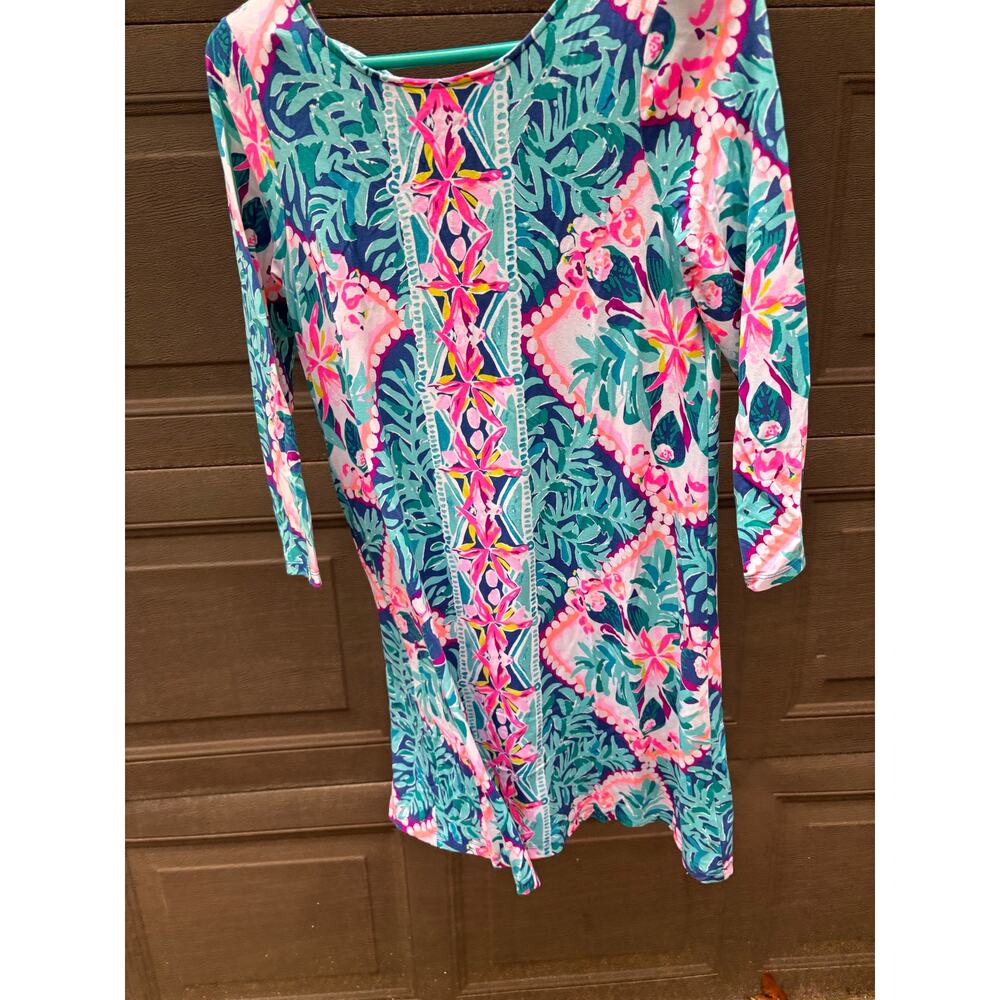 Lilly Pulitzer Ophelia Swing Dress Small S Seaside Aqua with a crossed back